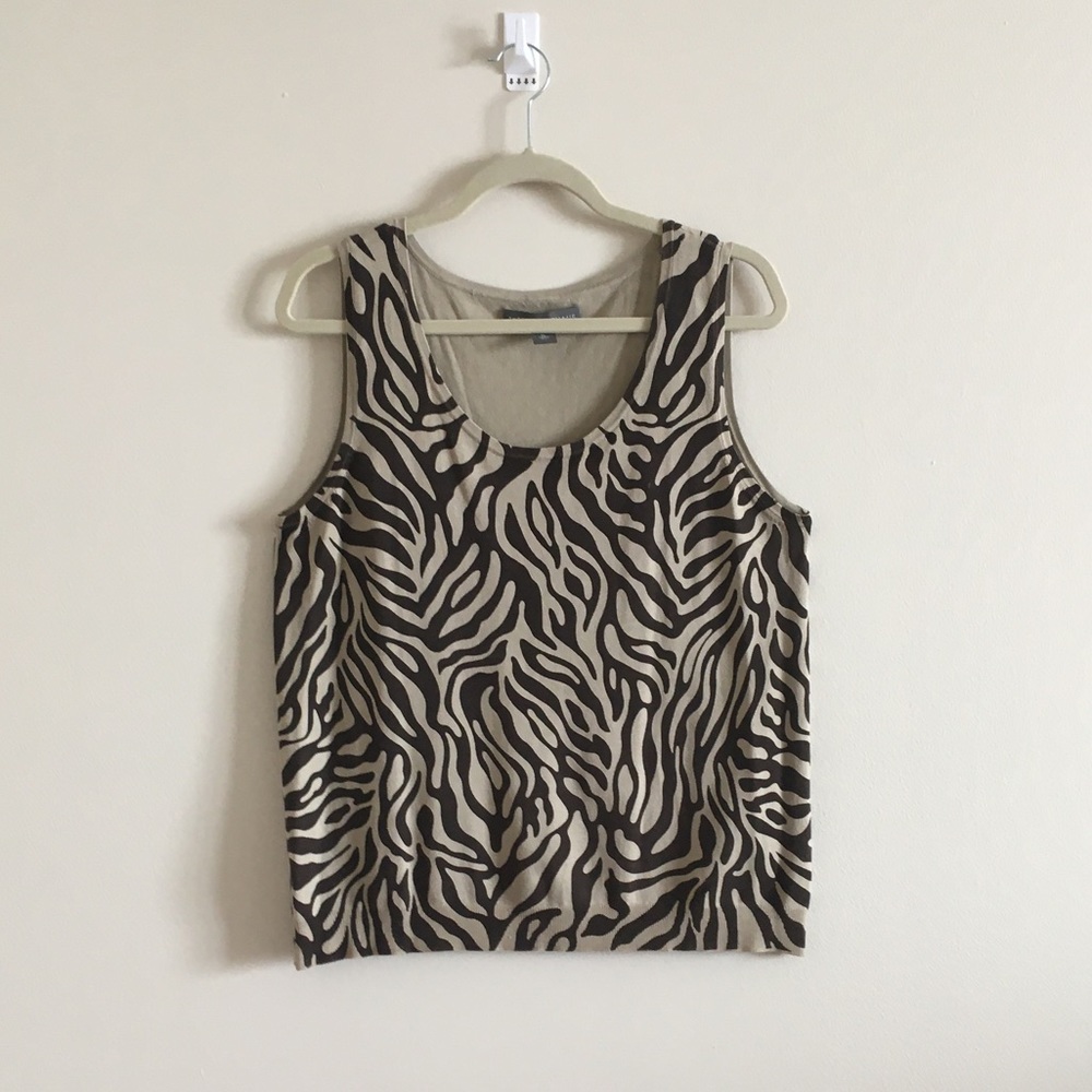 Chaus animal print knit top, XL, perfect condition